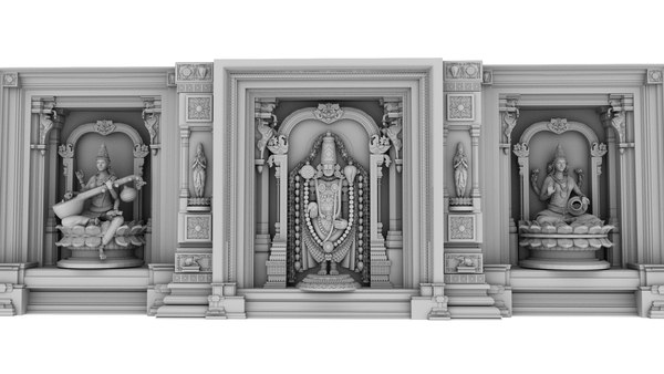 3D god lakshmi balaji venkateswara saraswati 3d model model