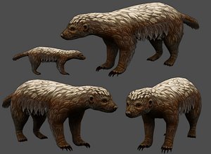 Ratel Low-poly 3D model