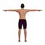 Low-Poly Asian Man Swimsuit