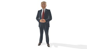 3D Stylized Donald Trump 3D Character Model  Game Ready FBX GLB OBJ model