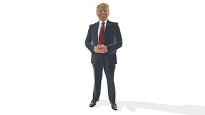 Stylized Donald Trump 3D Character Model Game Ready FBX GLB OBJ