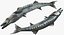 Barracuda Fish Attacking Pose Modelo 3D