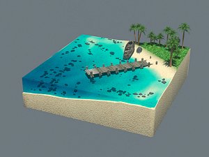 cube beach 3D model