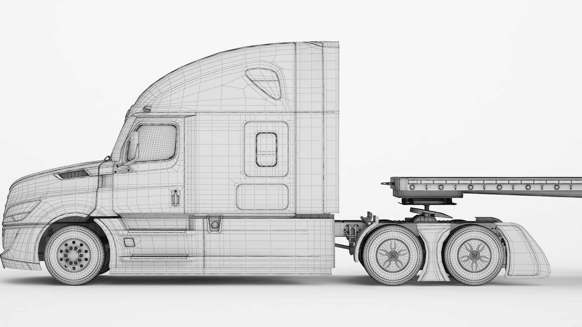 3D Semi Truck Sleeper Cab Generic Flatbed Trailer 04 https://p.turbosquid.com/ts-thumb/P2/ZgJ0Mf/k5/wire0000/jpg/1783425834/1920x1080/fit_q87/4e6b4b06b0972fdb949209dbca6b1229b38bc1df/wire0000.jpg
