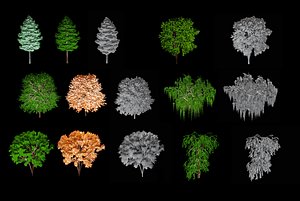 Different type of Trees for Game Development Package 3D