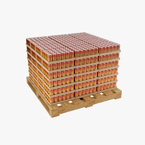 Wooden Pallet with Orange Soda Cans