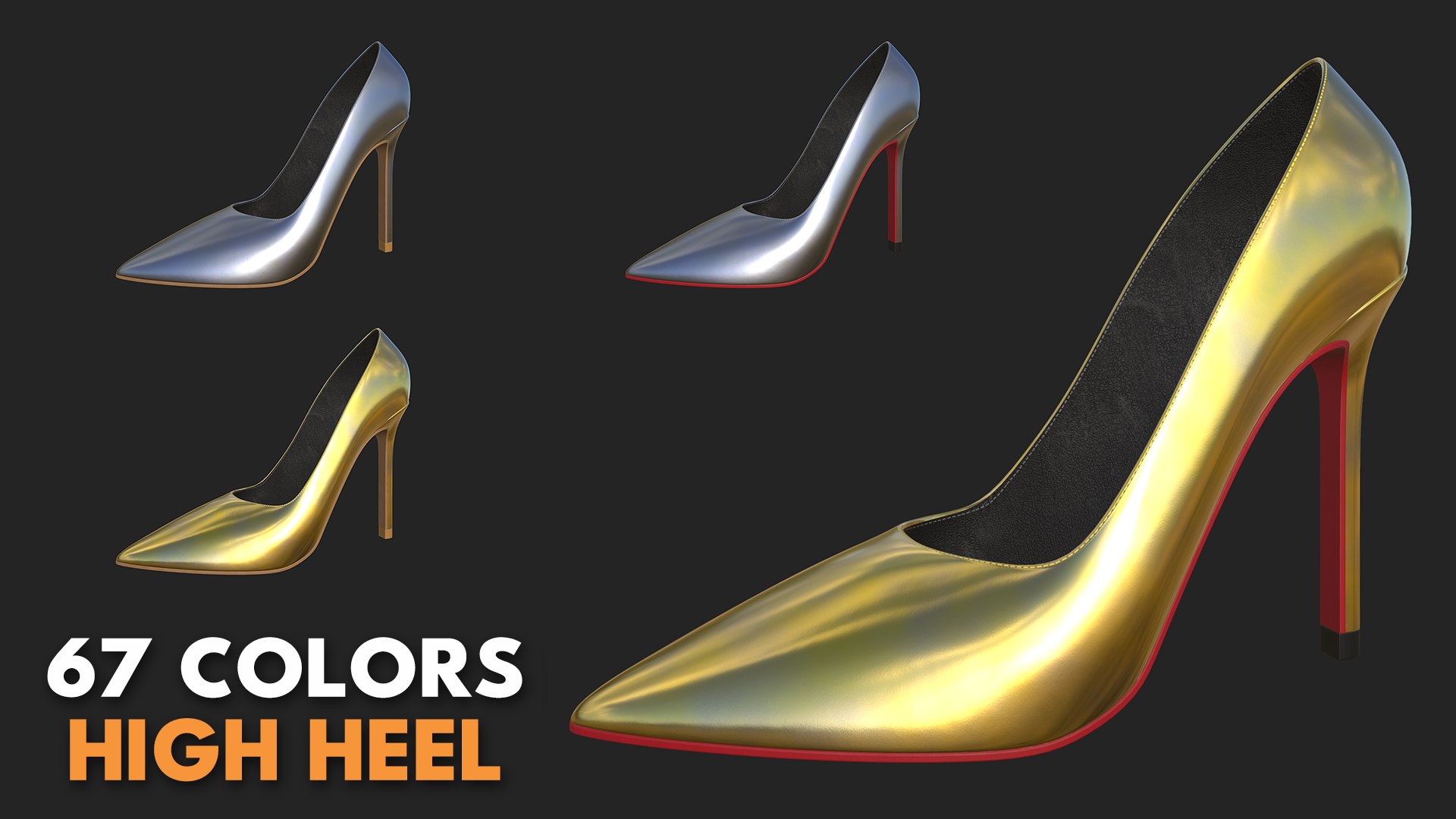 67 Colors High Heel 3D - TurboSquid 2344966