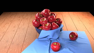 3D Apple Fruit Bowl