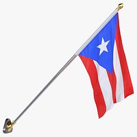 USA States puerto rico Cloth Flag Wall Mount Animated Loop