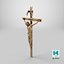 Escultura de Jesús crucificado de pared dorada