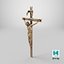 Escultura de Jesús crucificado de pared dorada