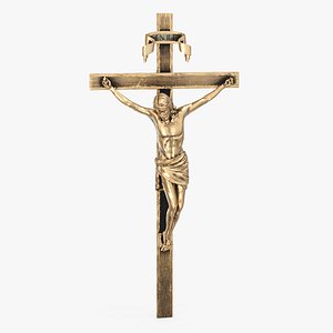 3D Gilded Wall Crucifix Jesus Sculpture