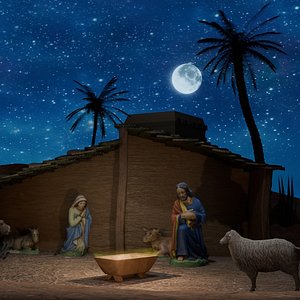 3D model Nativity Night Biblical Environment