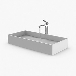 modern-bathroom-sink---water-running 3D