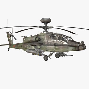 Apache AH-64E Guardian Indonesia Basic Animation 3D model