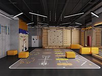 Kids Fitness Gym Training Room Interior Scene