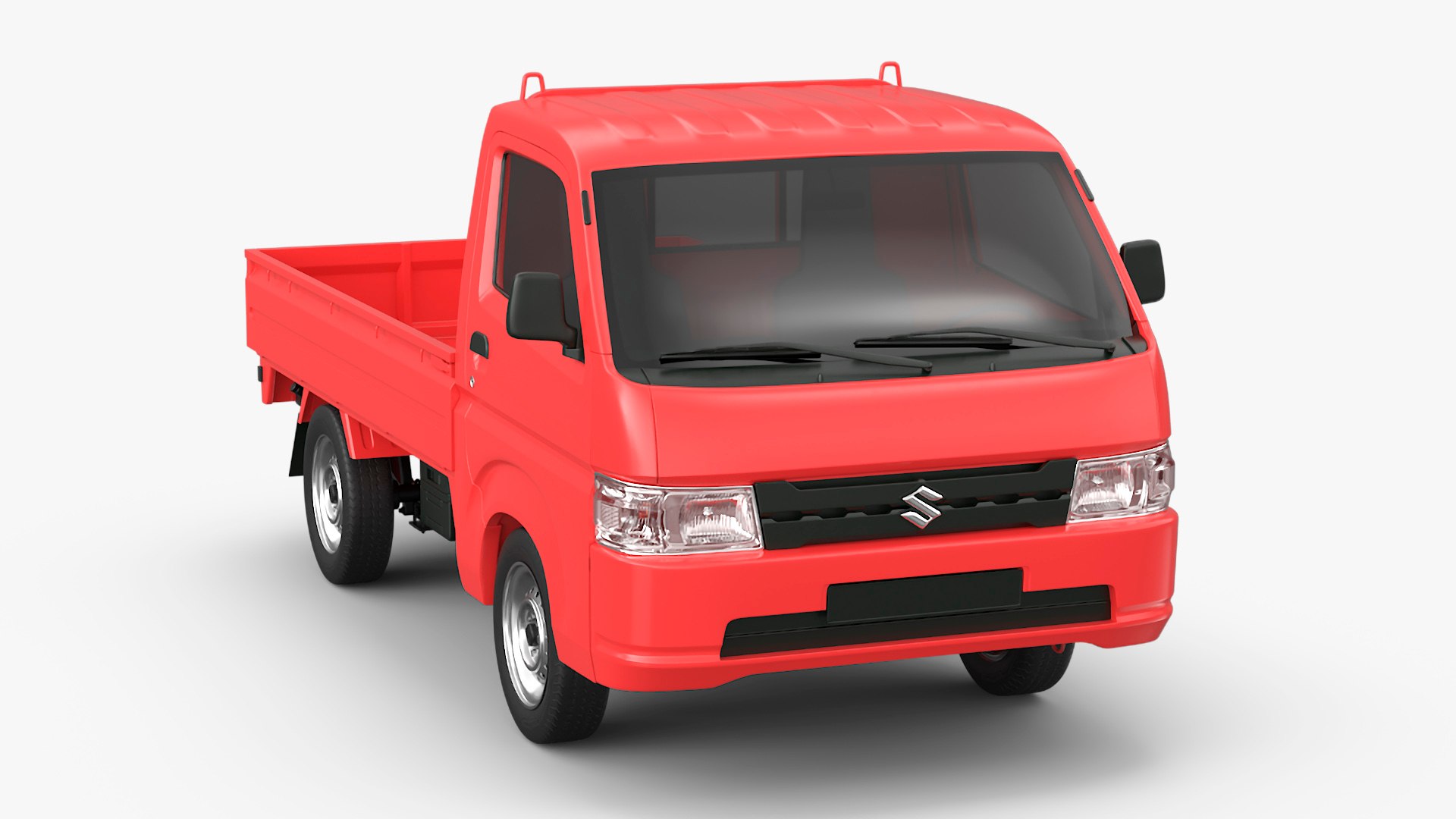 Truck Suzuki Carry Red Simplified 3D model preview
