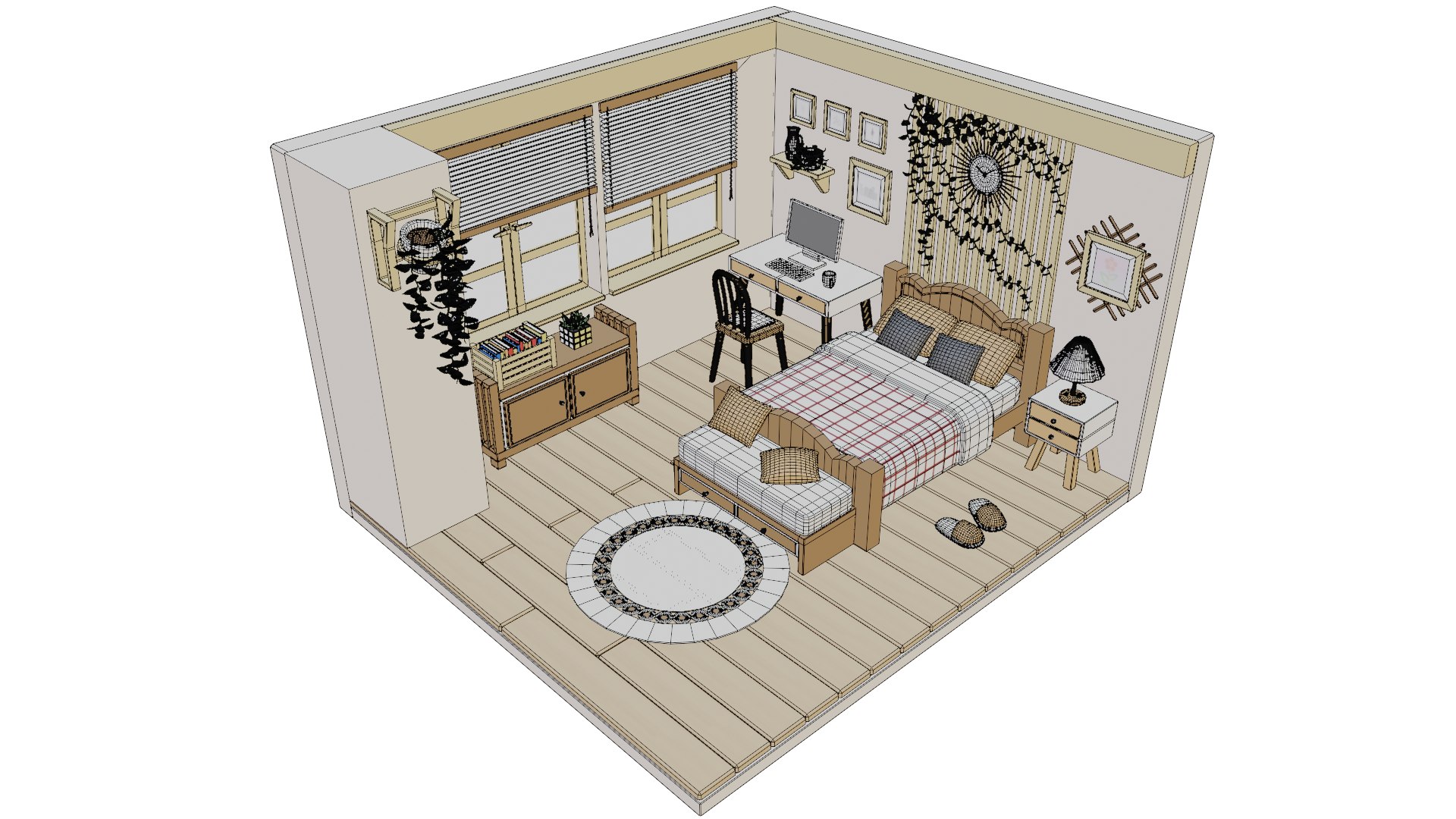 3D Bedroom Model - TurboSquid 1933001