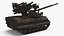 Combat Tank with Dual Armament and Sensor Systems Green Rust Rigged 3D model