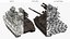 Combat Tank with Dual Armament and Sensor Systems Green Rust Rigged 3D model