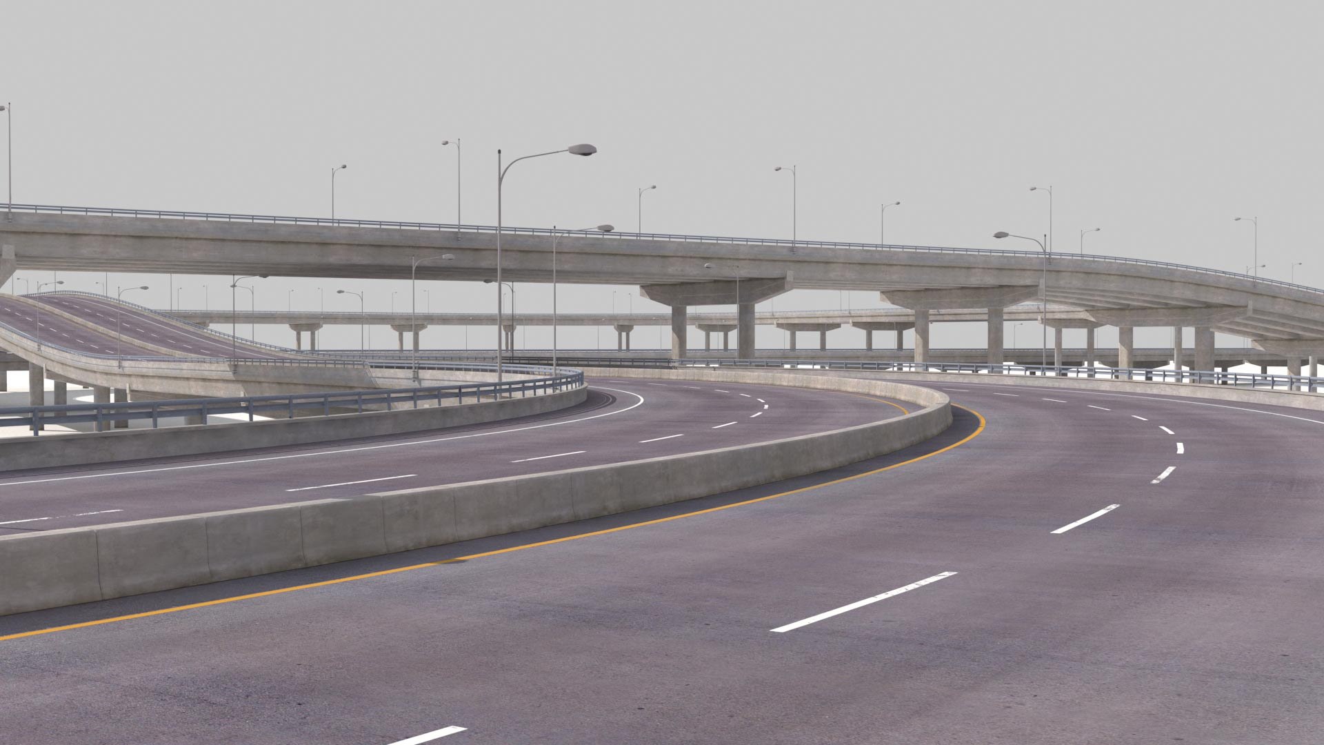 3D Highway PBR - Kit Of 5 Models And Construction 11 - TurboSquid 2263460