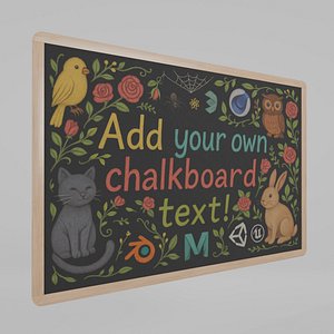 3D Customizable Wall-Mounted Blackboard - Rectangular Round Edge Writing Board