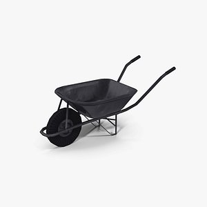 3D metal wheel barrow model