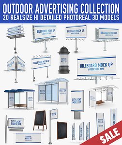 outdoor advertising collected 3d 3ds
