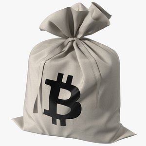 Money Bag Bitcoin 3D