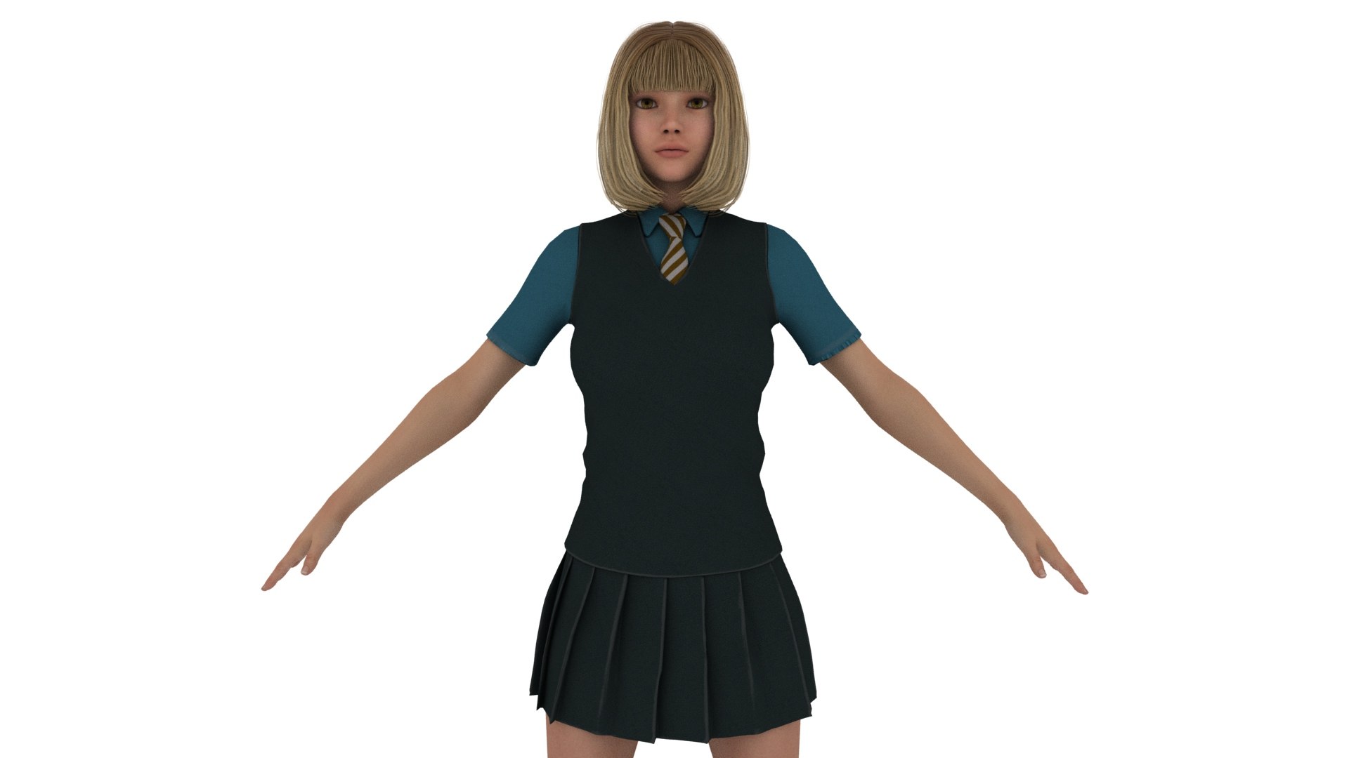 Realistic School Girl Model - TurboSquid 2555174