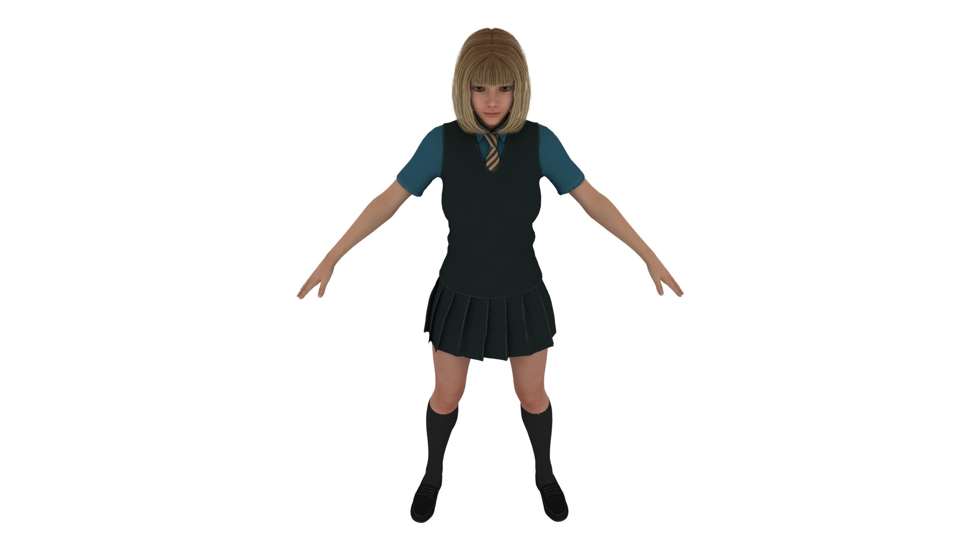 Realistic School Girl Model - TurboSquid 2555174