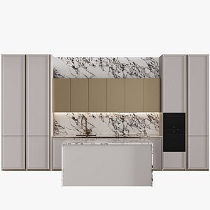 Modern kitchen with island 14 3D model