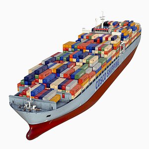 Cargo container ship 300m 3D model