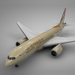 3D model boeing 787 dreamliner etihad