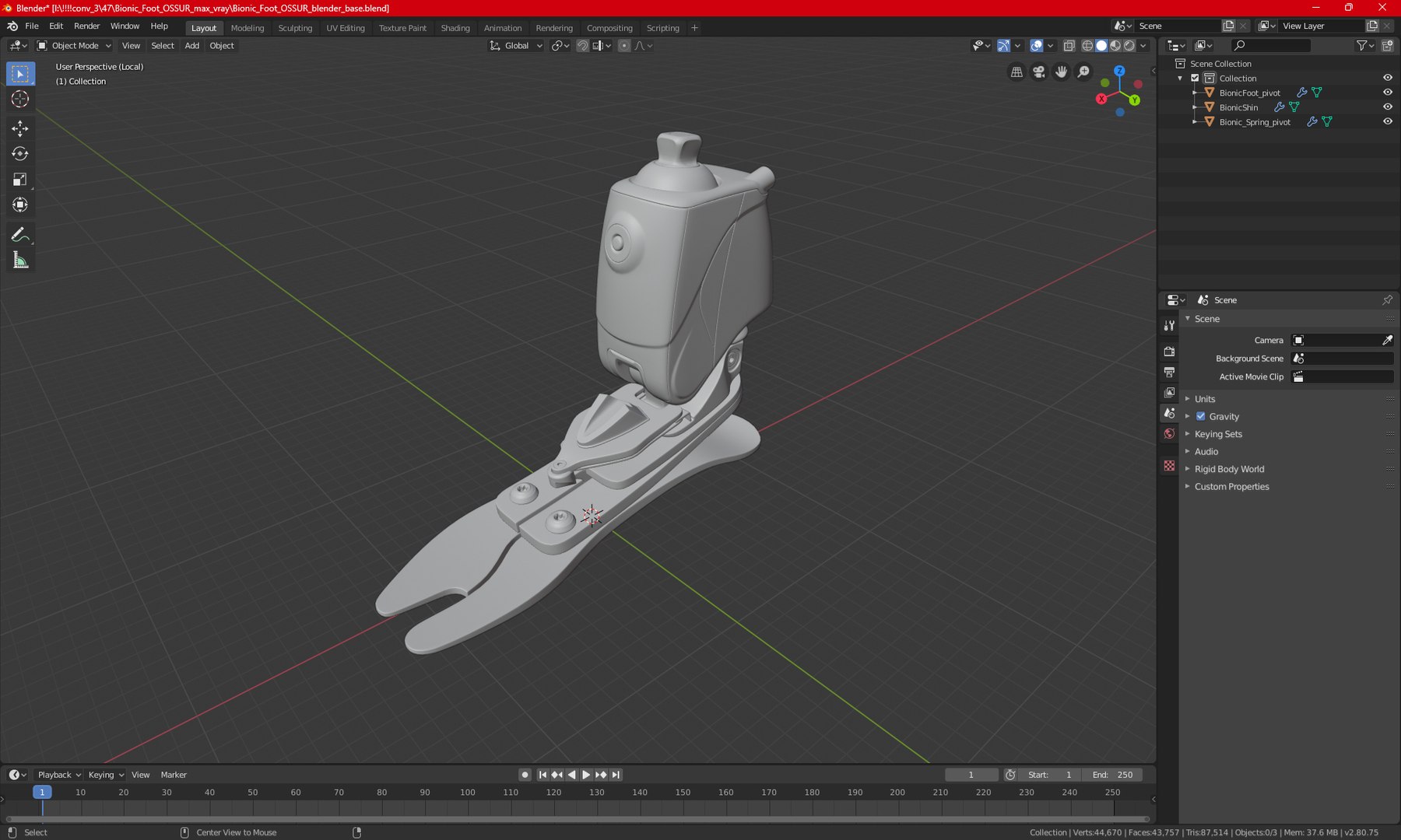 Bionic Foot OSSUR 3D Model - TurboSquid 2227977