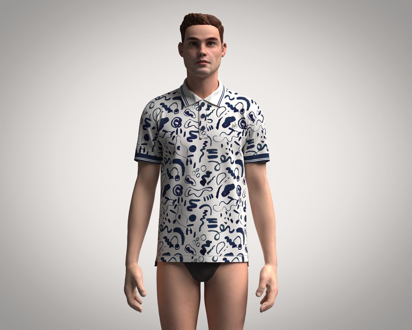 Mens Printed Polo Shirt 3D Model TurboSquid 2027875   Mensprintedpoloshirt 2 