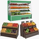 Collezione di espositori per generi alimentari da supermercato