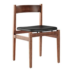 AMBROGIO BLACK LEATHER DINING CHAIR-CB2