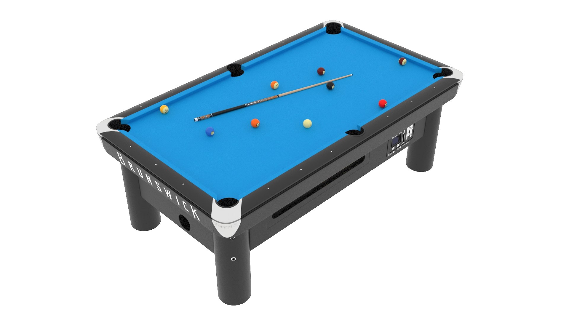 Commercial Public Pool Table Brunswick Blue 3D model preview