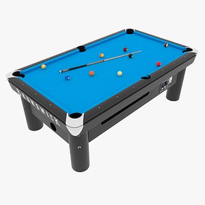 3D Commercial Public Pool Table Brunswick Blue