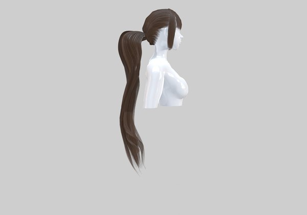 Ponytail Wavy Hair - 3D Model by nickianimations