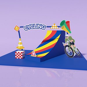 3D Bicycle race beauty race track beauty race track sketches event exterior combinations cycling race b