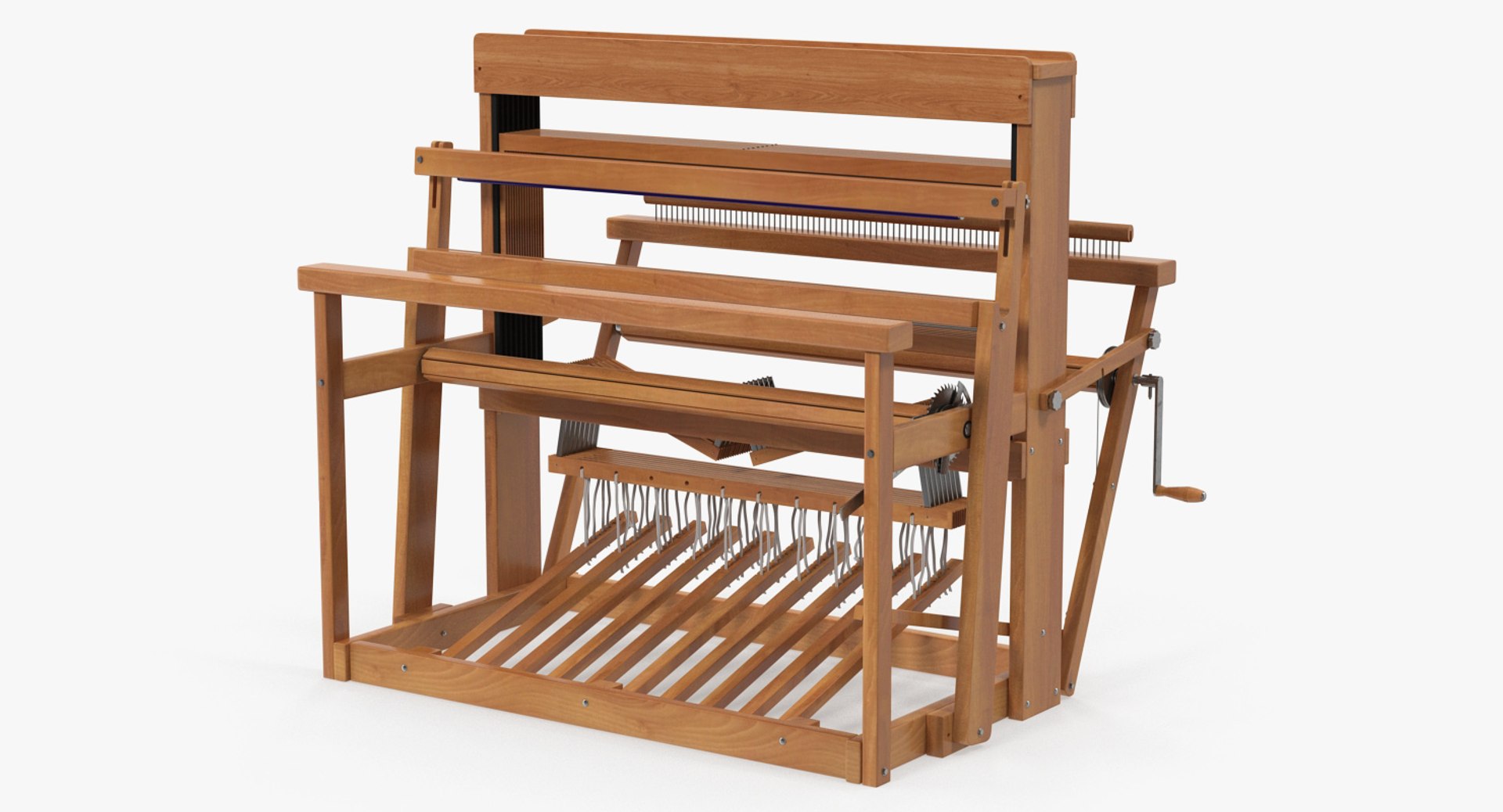 Vintage Wooden Loom 3D model preview