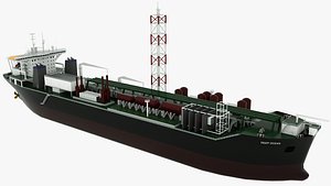 3D model offshore drilling ship deep