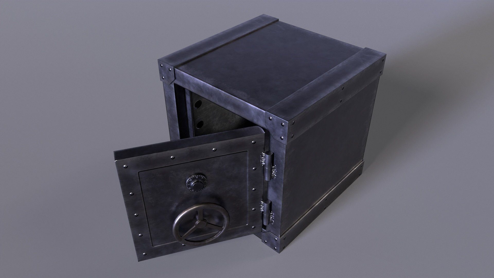 3D Iron Safe VR AR Low-poly PBR Game Ready Unity Low-poly 3D Model ...