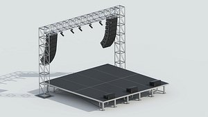Modular Concert Stage Low-poly 3D model