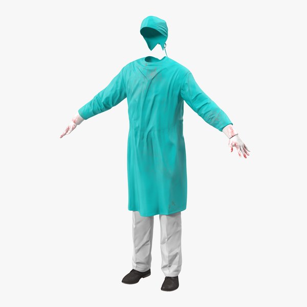 3d surgeon dress 4 modeled model