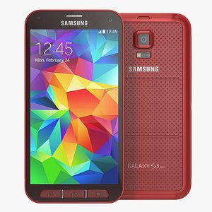 Samsung Galaxy S5 Sport Red 3D Model