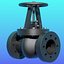 gate valve pipeline 3d model