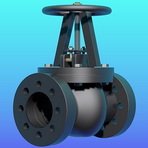 gate valve pipeline 3d model